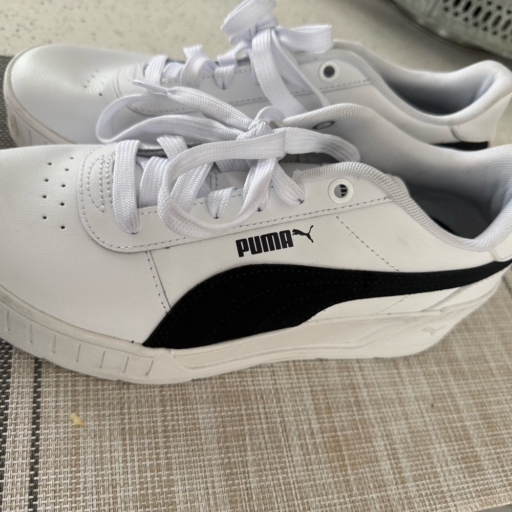 Puma Classic White and Black Trainers